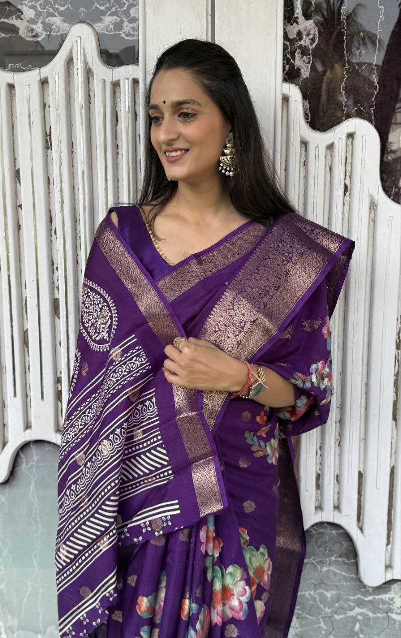 YNF DOLA SILK KESH117 RWC36 SILK SAREES WHOLESALE DOLA SILK ZARI BORDER SILK PRINTED PURPLE SILK SAREES MANUFACTURER