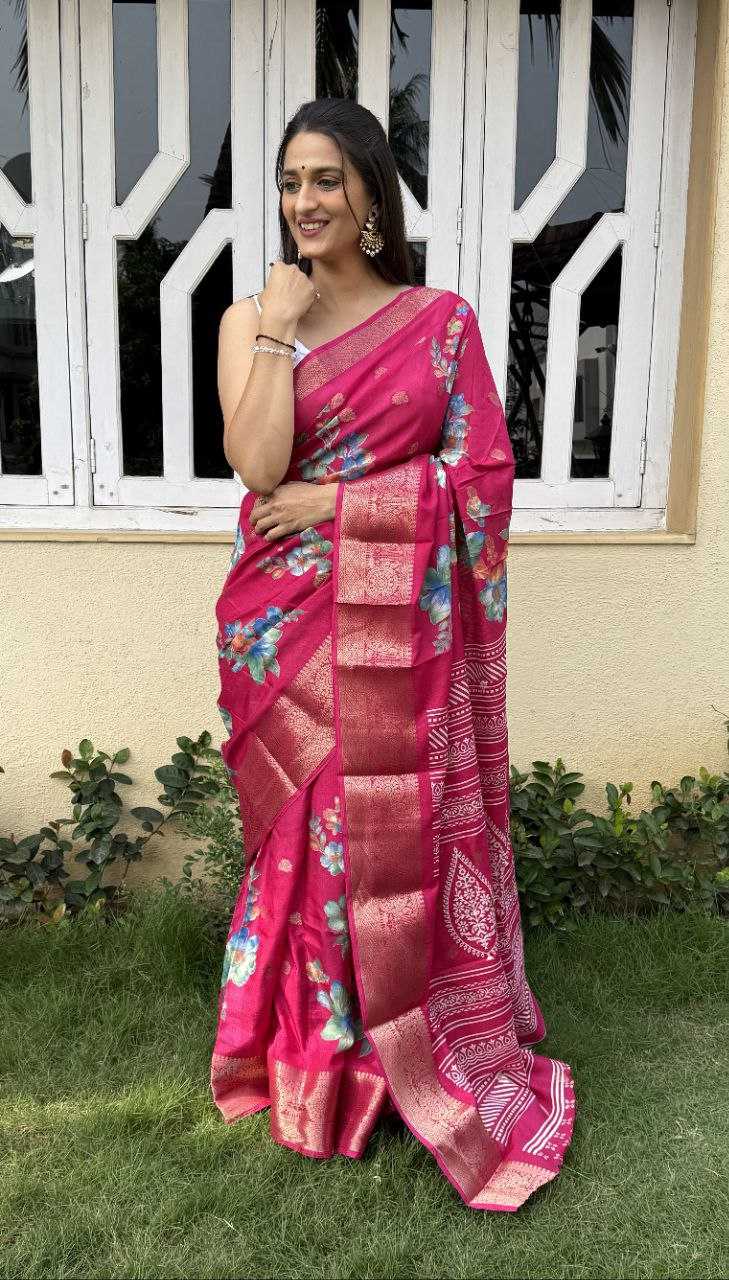 YNF DOLA SILK KESH117 RWC38 SILK SAREES WHOLESALE DOLA SILK ZARI BORDER SILK PRINTED PINK SILK SAREES MANUFACTURER