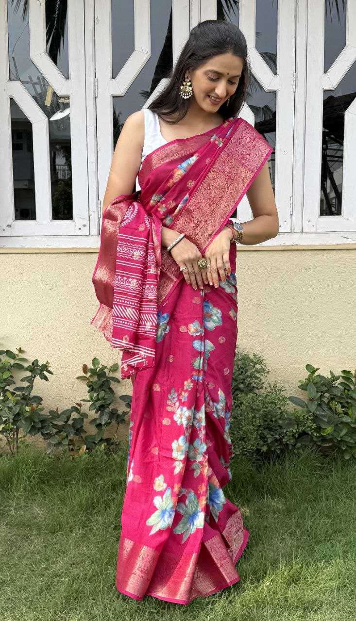 YNF DOLA SILK KESH117 RWC38 SILK SAREES WHOLESALE DOLA SILK ZARI BORDER SILK PRINTED PINK SILK SAREES MANUFACTURER