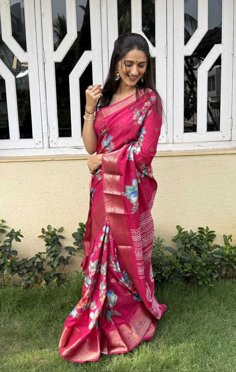 YNF DOLA SILK KESH117 RWC38 SILK SAREES WHOLESALE DOLA SILK ZARI BORDER SILK PRINTED PINK SILK SAREES MANUFACTURER