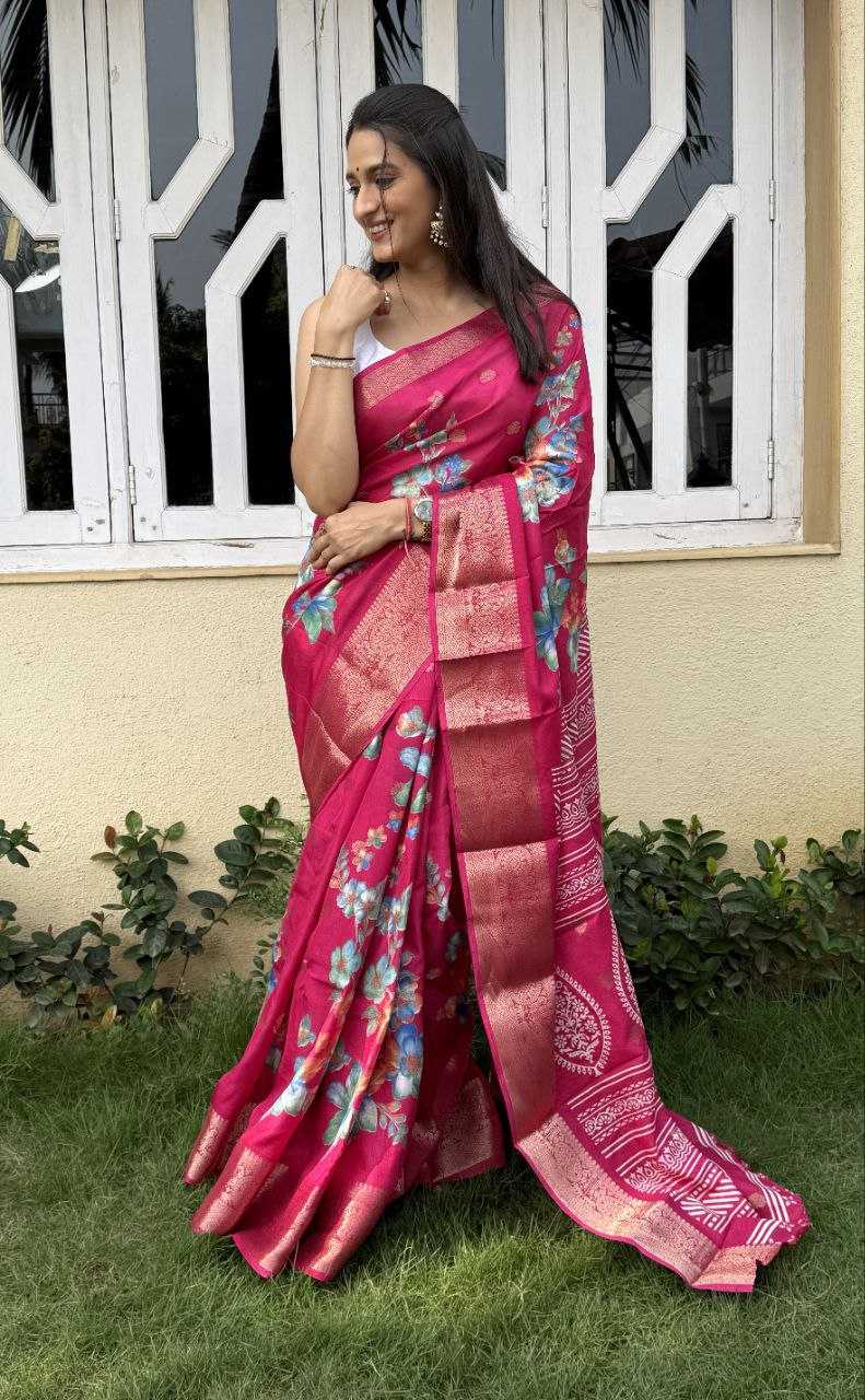 YNF DOLA SILK KESH117 RWC38 SILK SAREES WHOLESALE DOLA SILK ZARI BORDER SILK PRINTED PINK SILK SAREES MANUFACTURER