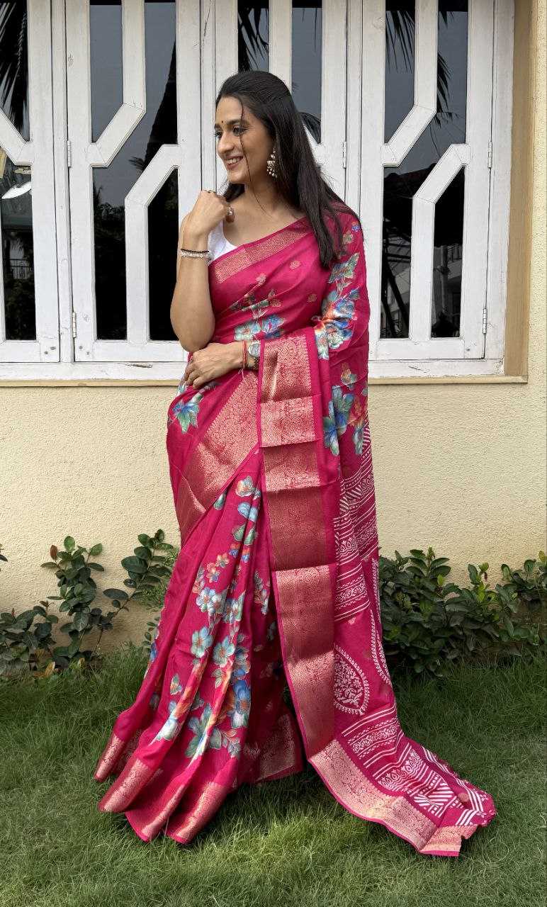 YNF DOLA SILK KESH117 RWC38 SILK SAREES WHOLESALE DOLA SILK ZARI BORDER SILK PRINTED PINK SILK SAREES MANUFACTURER