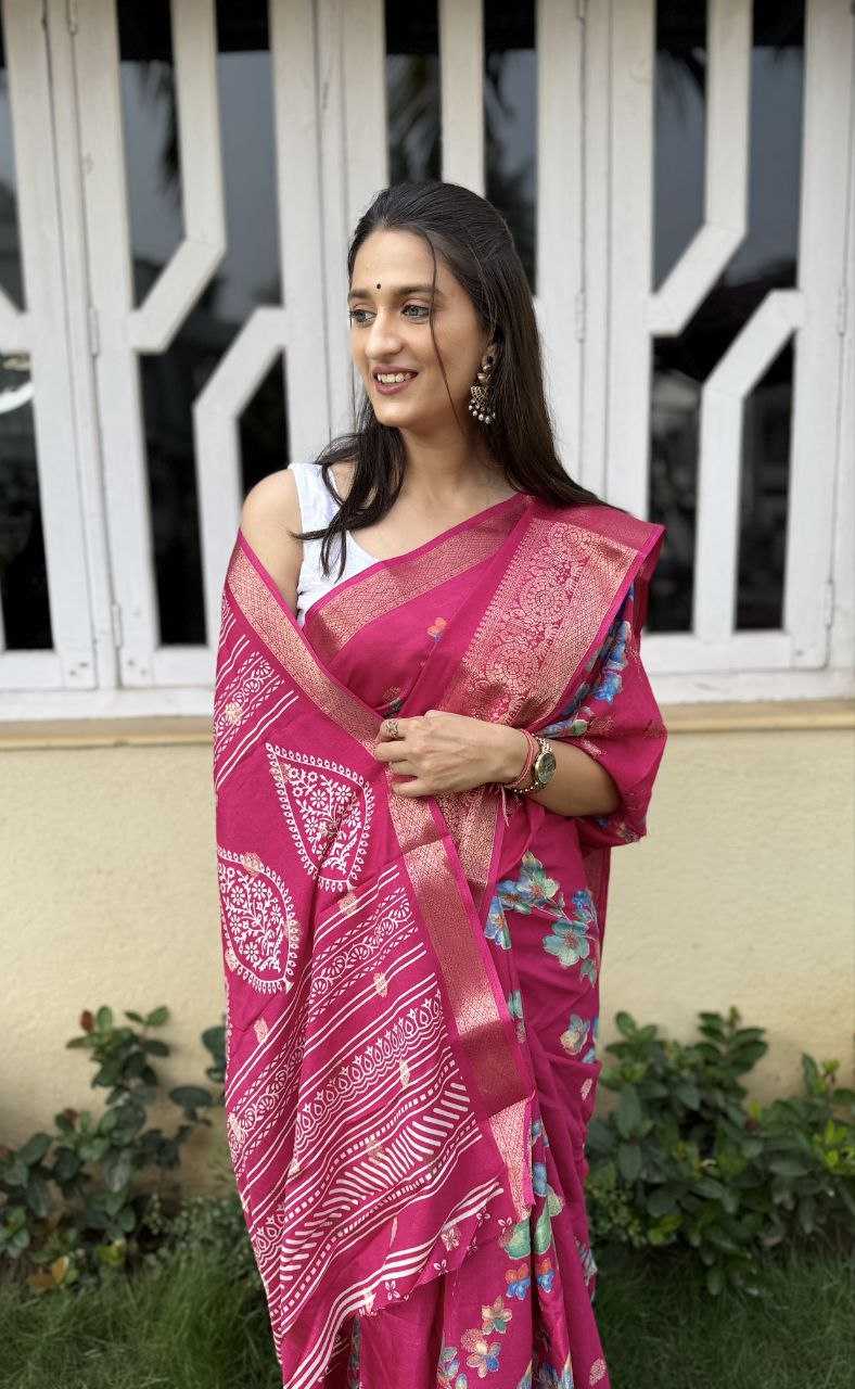 YNF DOLA SILK KESH117 RWC38 SILK SAREES WHOLESALE DOLA SILK ZARI BORDER SILK PRINTED PINK SILK SAREES MANUFACTURER