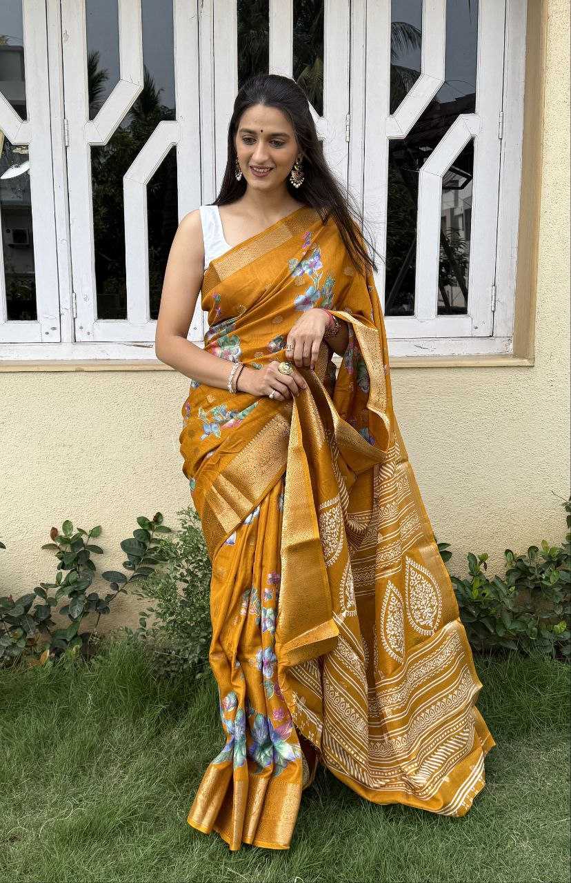 YNF DOLA SILK KESH117 RWC42 SILK SAREES WHOLESALE DOLA SILK ZARI BORDER SILK PRINTED HALDI OUTFITS SAREES MANUFACTURER