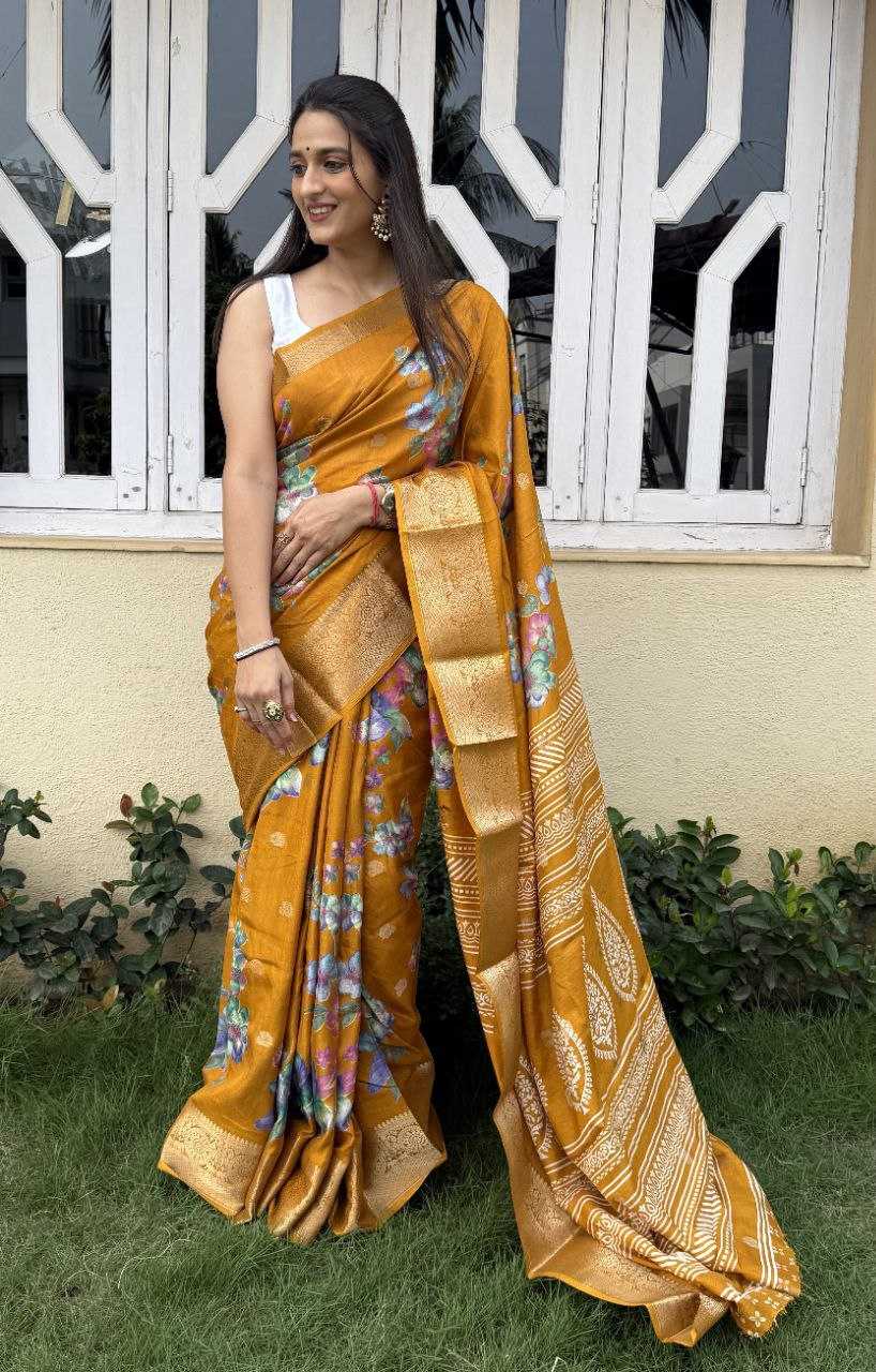 YNF DOLA SILK KESH117 RWC42 SILK SAREES WHOLESALE DOLA SILK ZARI BORDER SILK PRINTED HALDI OUTFITS SAREES MANUFACTURER