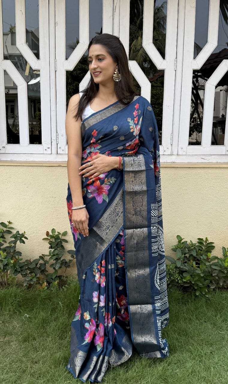 YNF DOLA SILK KESH117 RWC45 SILK SAREES WHOLESALE DOLA SILK ZARI BORDER SILK PRINTED BLUE SILK SAREES MANUFACTURER