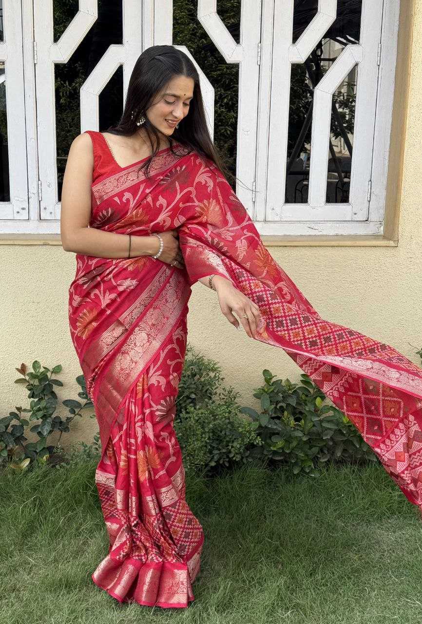 YNF DOLA SILK KESH117 RWC56 SILK SAREES WHOLESALE DOLA SILK ZARI BORDER SILK RED SAREES MANUFACTURER