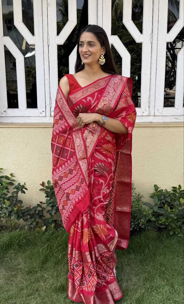 YNF DOLA SILK KESH117 RWC56 SILK SAREES WHOLESALE DOLA SILK ZARI BORDER SILK RED SAREES MANUFACTURER