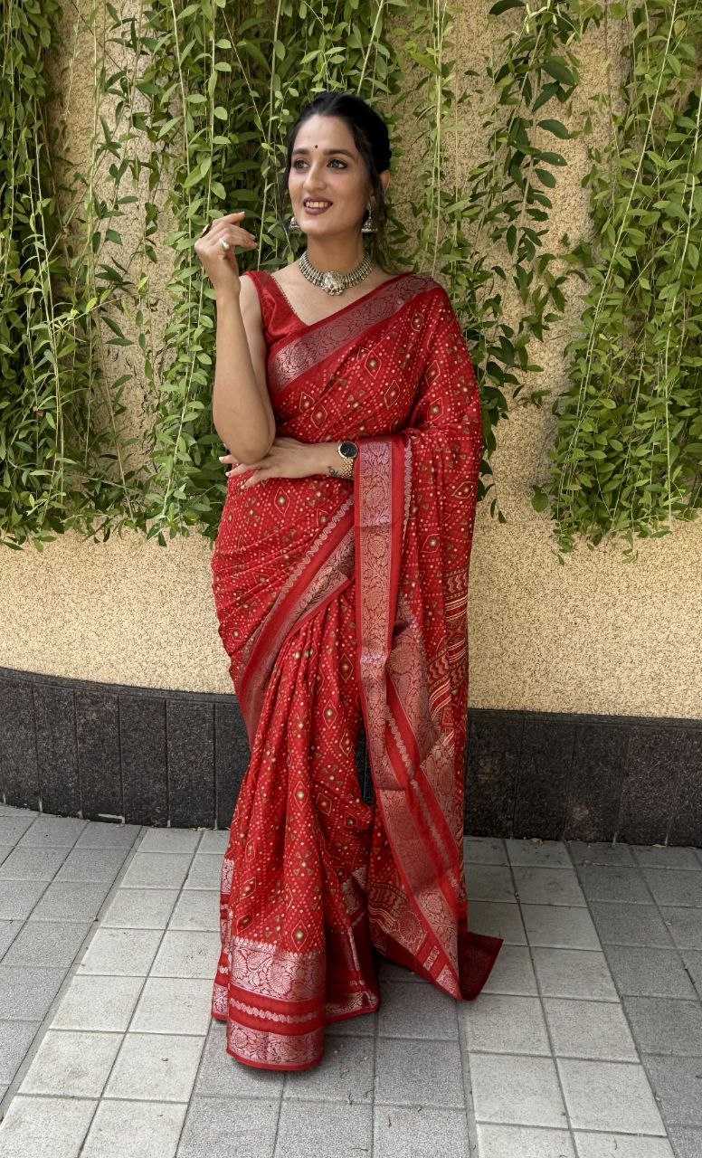 YNF DOLA SILK KESH117 RWC69 SAREES WHOLESALE RED ZARI BORDER SILK SAREES MANUFACTURER