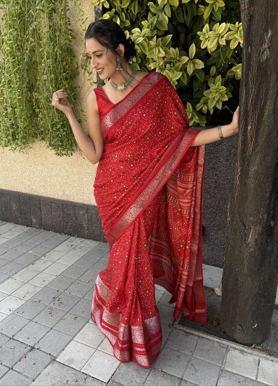 YNF DOLA SILK KESH117 RWC69 SAREES WHOLESALE RED ZARI BORDER SILK SAREES MANUFACTURER