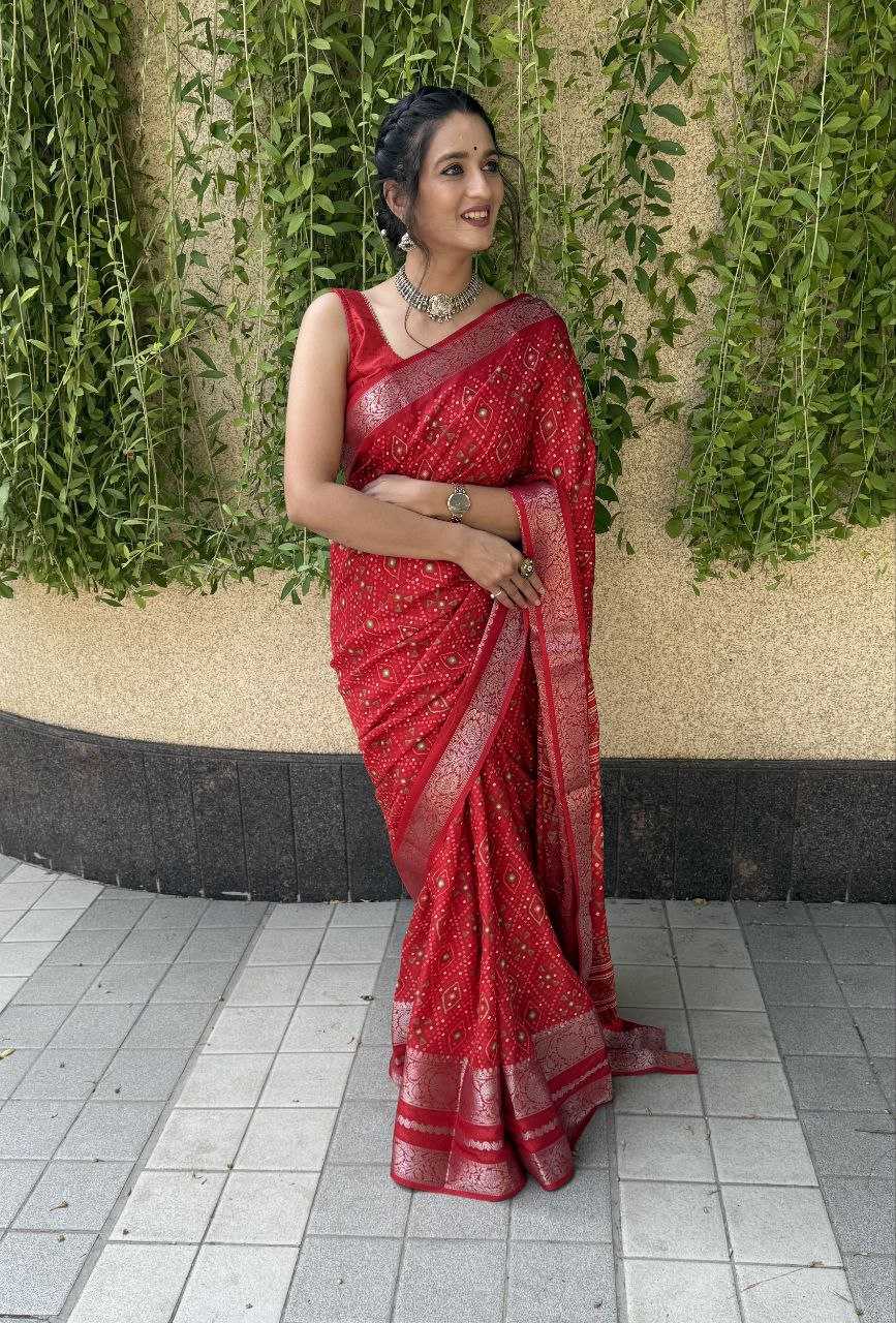 YNF DOLA SILK KESH117 RWC69 SAREES WHOLESALE RED ZARI BORDER SILK SAREES MANUFACTURER