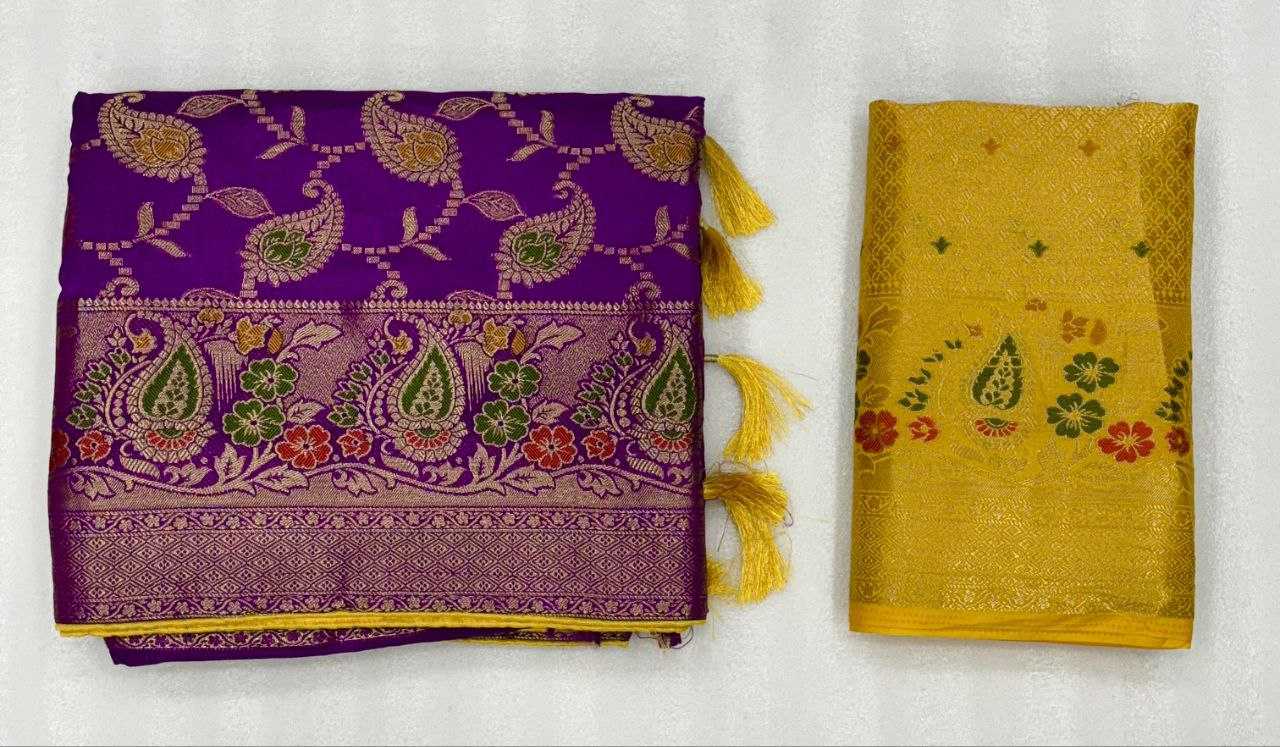 YNF DOLA SILK KESH213 RIN07 SAREES WHOLESALE DOLA SILK ZARI BORDER SILK PURPLE WEDDING OUTFITS SAREES MANUFACTURER