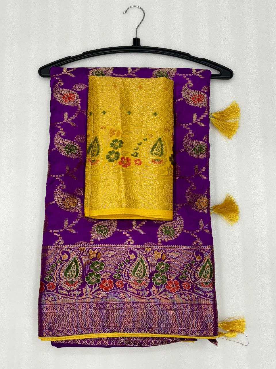 YNF DOLA SILK KESH213 RIN07 SAREES WHOLESALE DOLA SILK ZARI BORDER SILK PURPLE WEDDING OUTFITS SAREES MANUFACTURER