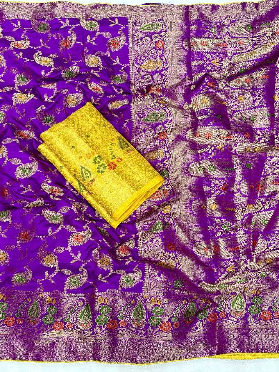 YNF DOLA SILK KESH213 RIN07 SAREES WHOLESALE DOLA SILK ZARI BORDER SILK PURPLE WEDDING OUTFITS SAREES MANUFACTURER