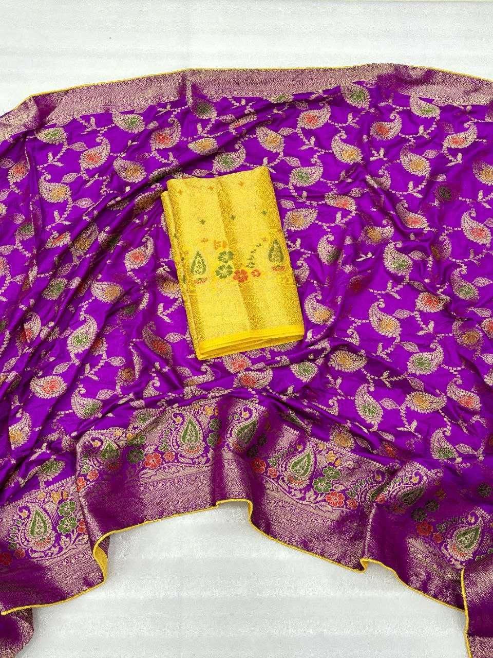 YNF DOLA SILK KESH213 RIN07 SAREES WHOLESALE DOLA SILK ZARI BORDER SILK PURPLE WEDDING OUTFITS SAREES MANUFACTURER