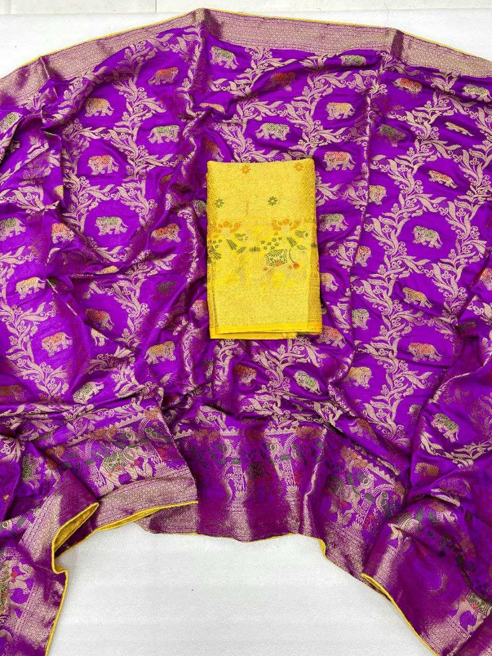 YNF DOLA SILK KESH213 RIN08 SILK SAREES WHOLESALE DOLA SILK ZARI BORDER SILK PURPLE WEDDING OUTFITS SAREES MANUFACTURER