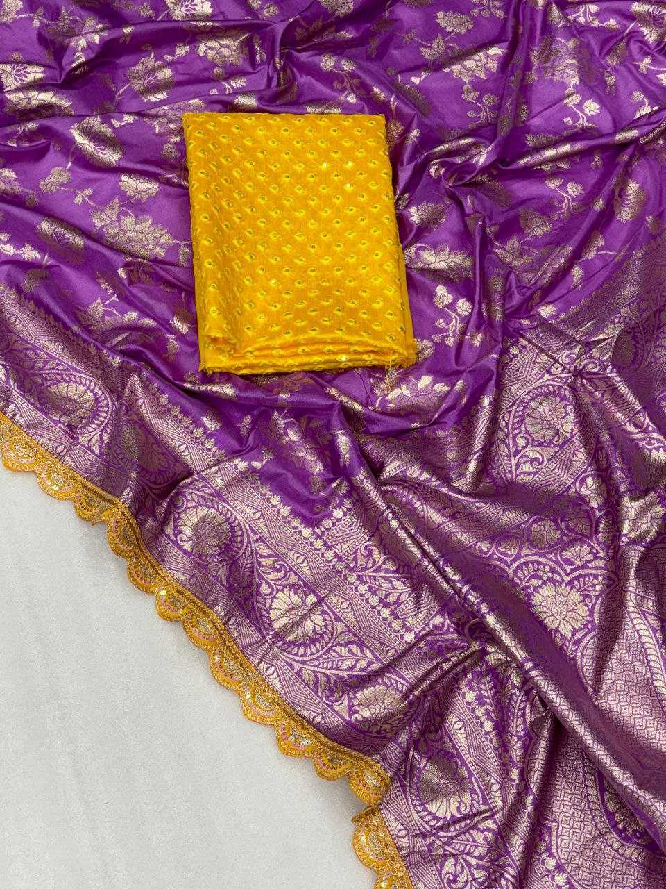 YNF DOLA SILK KESH213 RIN14 SAREES WHOLESALE DOLA SILK PURE ZARI SILK PURPLE SAREES MANUFACTURER