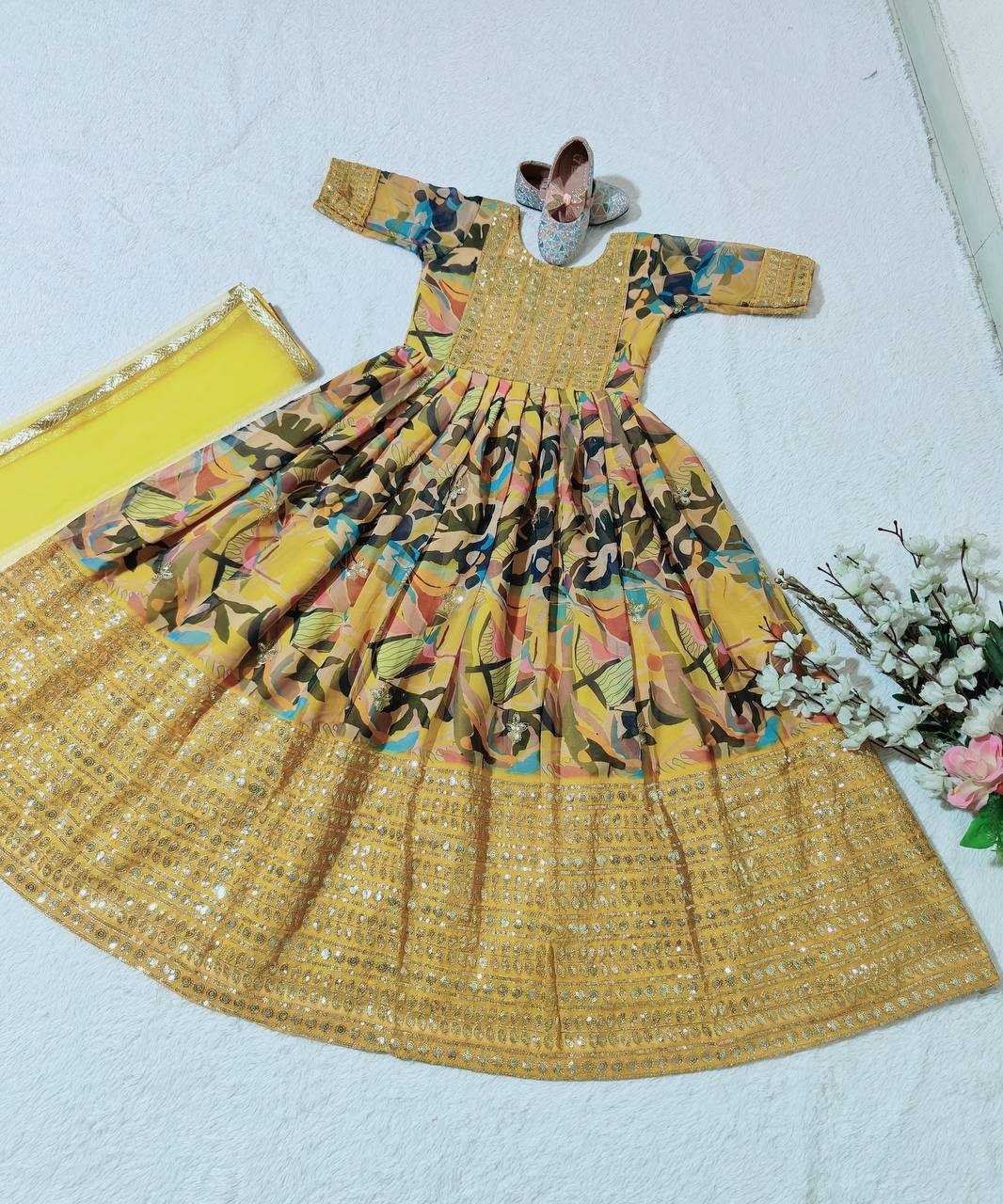 YNF FAUX GEORGETTE KESH168 MNT48 KIDS WEAR WHOLESALE KIDS GOWNS KIDS TRADITIONAL OUTFITS KIDS ETHNIC GOWNS KIDS FESTIVE WEAR  MANUFACTURER