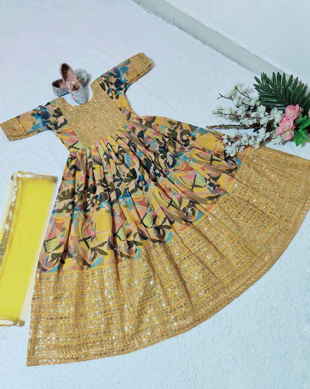 YNF FAUX GEORGETTE KESH168 MNT48 KIDS WEAR WHOLESALE KIDS GOWNS KIDS TRADITIONAL OUTFITS KIDS ETHNIC GOWNS KIDS FESTIVE WEAR  MANUFACTURER