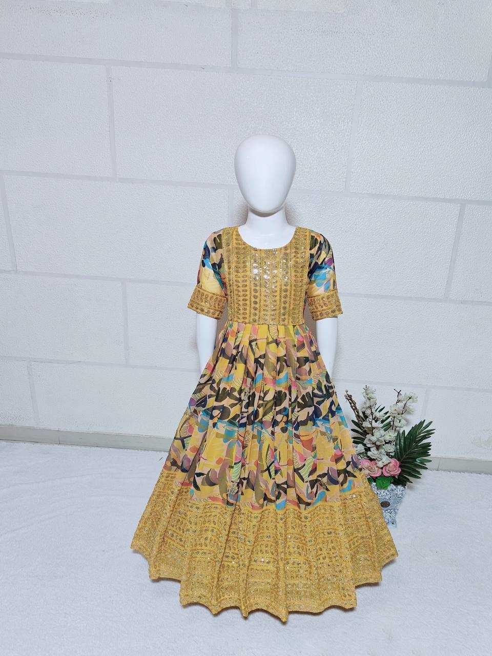 YNF FAUX GEORGETTE KESH168 MNT48 KIDS WEAR WHOLESALE KIDS GOWNS KIDS TRADITIONAL OUTFITS KIDS ETHNIC GOWNS KIDS FESTIVE WEAR  MANUFACTURER