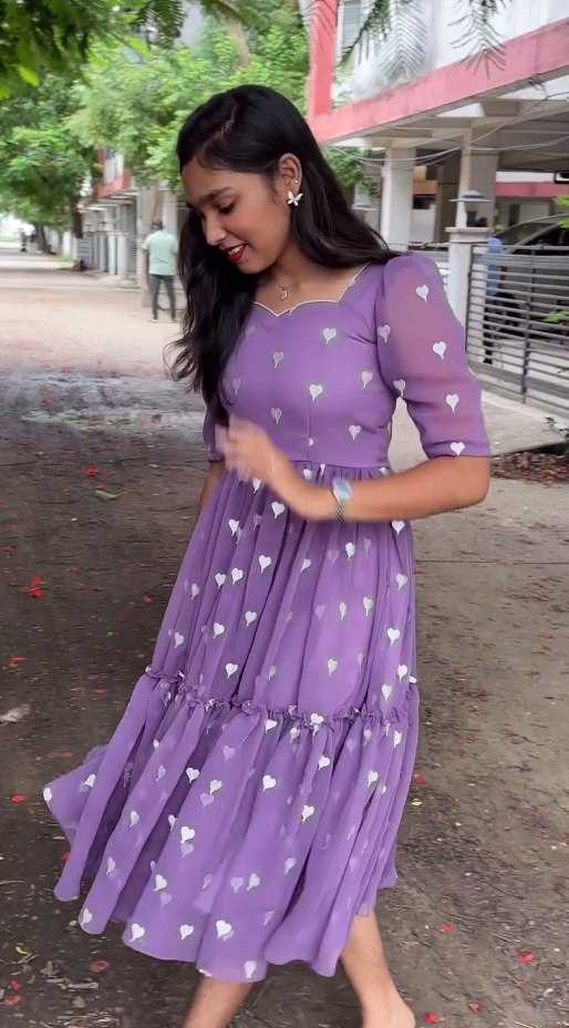 YNF FAUX GEORGETTE KESH243 1028 KURTIS WHOLESALE PARTY WEAR FANCY GEORGETTE PURPLE KURTIS MANUFACTURER