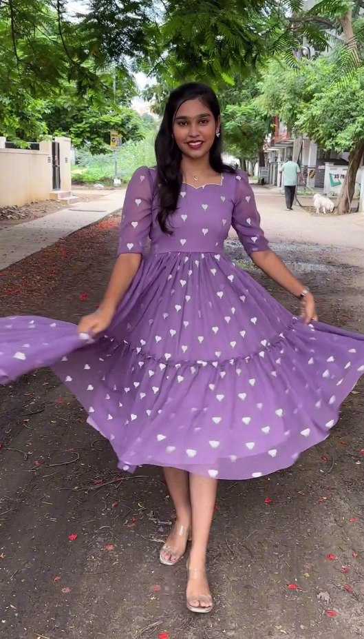 YNF FAUX GEORGETTE KESH243 1028 KURTIS WHOLESALE PARTY WEAR FANCY GEORGETTE PURPLE KURTIS MANUFACTURER