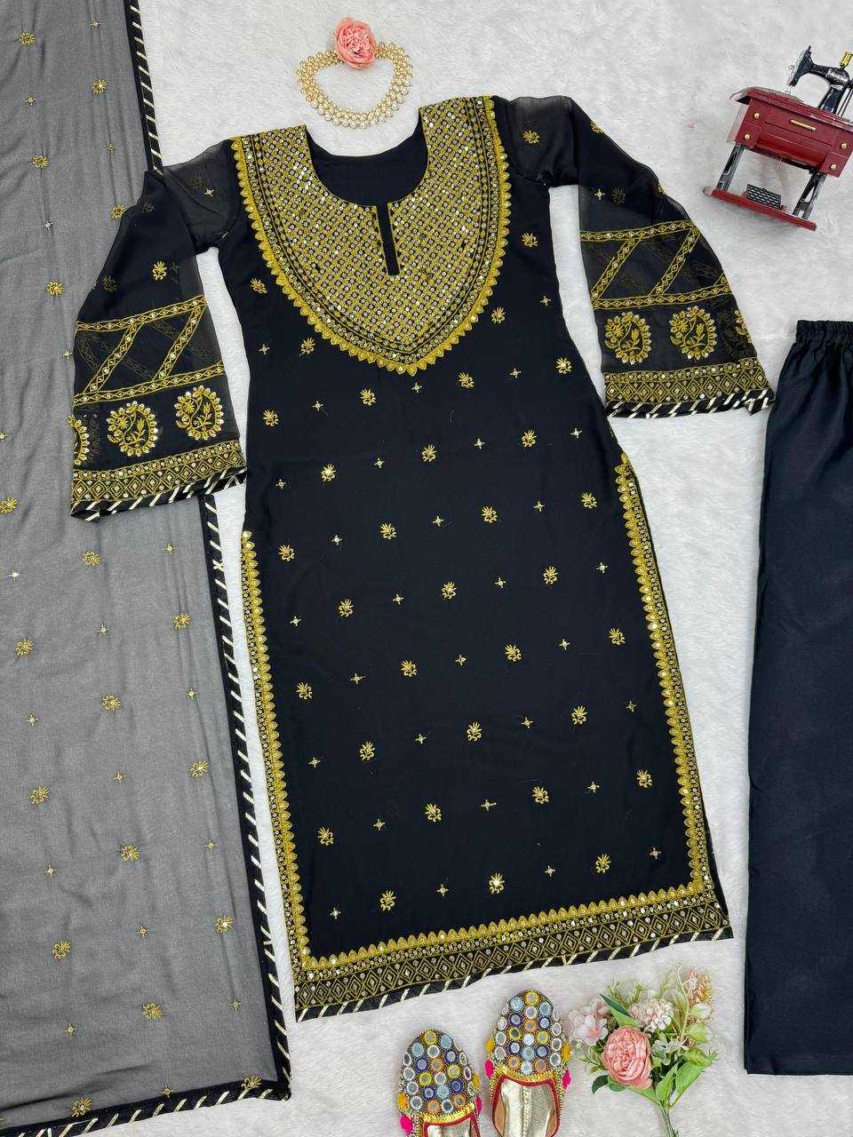 YNF FAUX GEORGETTE RIN169 5786 SUITS & DRESSES WHOLESALE PAKISTANI BLACK SALWAR GEORGETTE EID COLLECTIONS SUITS MANUFACTURE