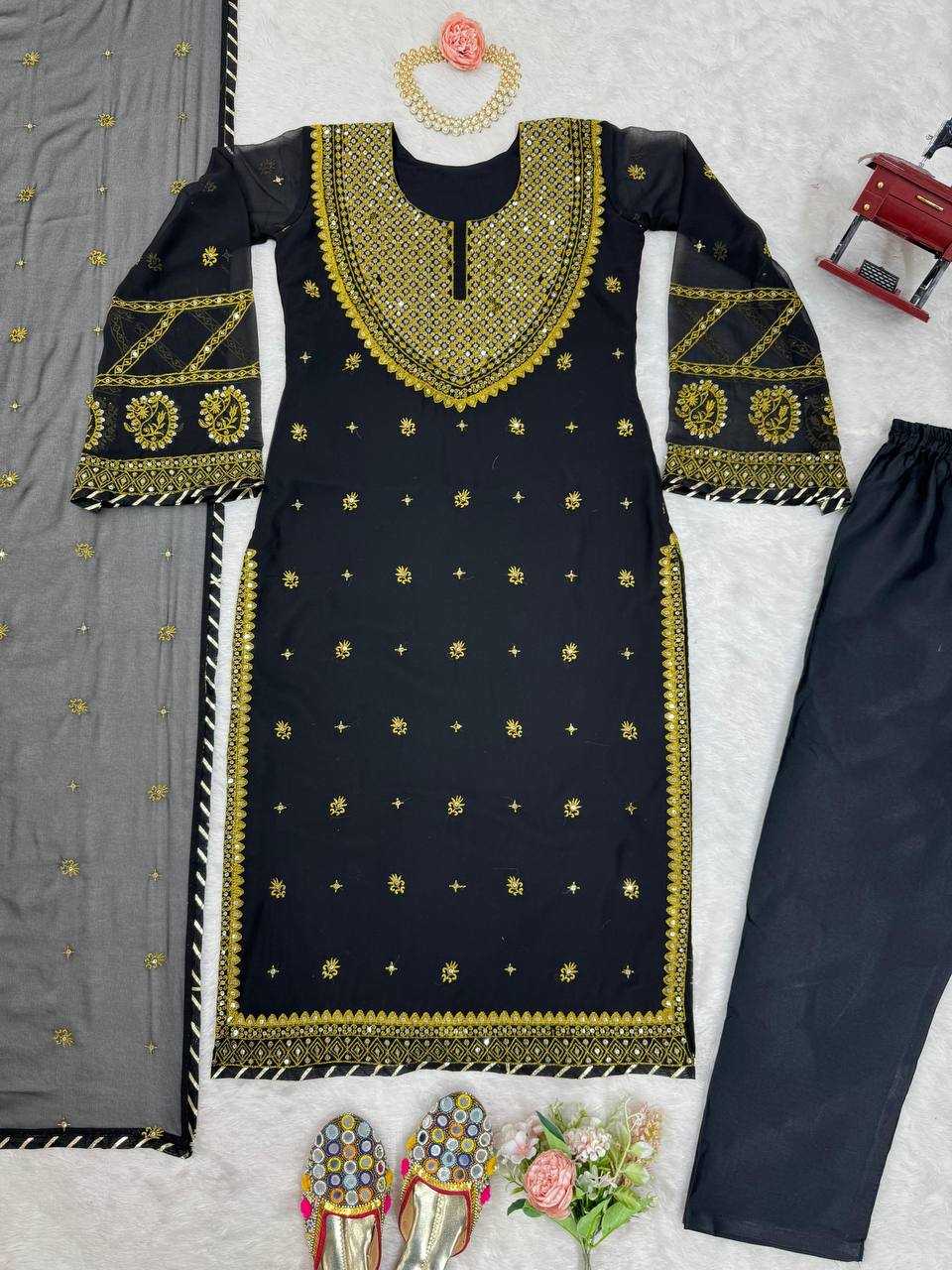 YNF FAUX GEORGETTE RIN169 5786 SUITS & DRESSES WHOLESALE PAKISTANI BLACK SALWAR GEORGETTE EID COLLECTIONS SUITS MANUFACTURE