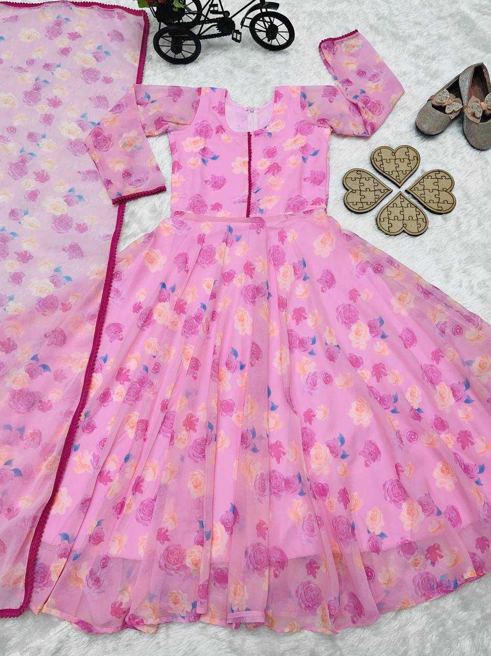 YNF FAUX GEORGETTERIN154 191 KIDS WEAR WHOLESALE KIDS GOWNS KIDS TRADITIONAL OUTFITS KIDS ETHNIC GOWNS KIDS FESTIVE WEAR MANUFACTURER