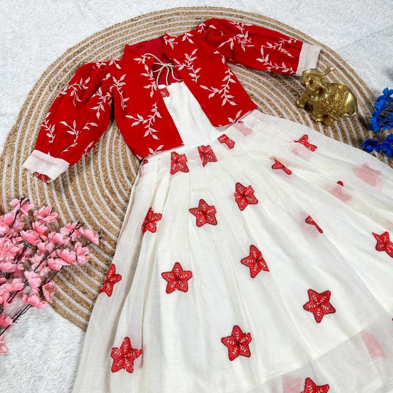 YNF GEORGETTE KESH109 159 KIDS WEAR WHOLESALE ETHNIC GOWNS KIDS TRADITIONAL WEAR KIDS FESTIVE EMBROIDERY MANUFACTURER