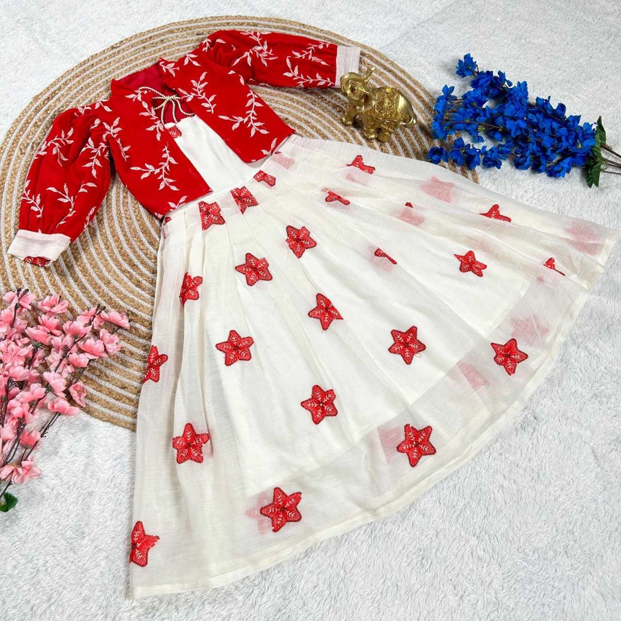 YNF GEORGETTE KESH109 159 KIDS WEAR WHOLESALE ETHNIC GOWNS KIDS TRADITIONAL WEAR KIDS FESTIVE EMBROIDERY MANUFACTURER