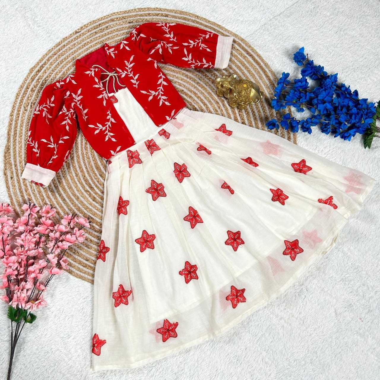 YNF GEORGETTE KESH109 159 KIDS WEAR WHOLESALE ETHNIC GOWNS KIDS TRADITIONAL WEAR KIDS FESTIVE EMBROIDERY MANUFACTURER