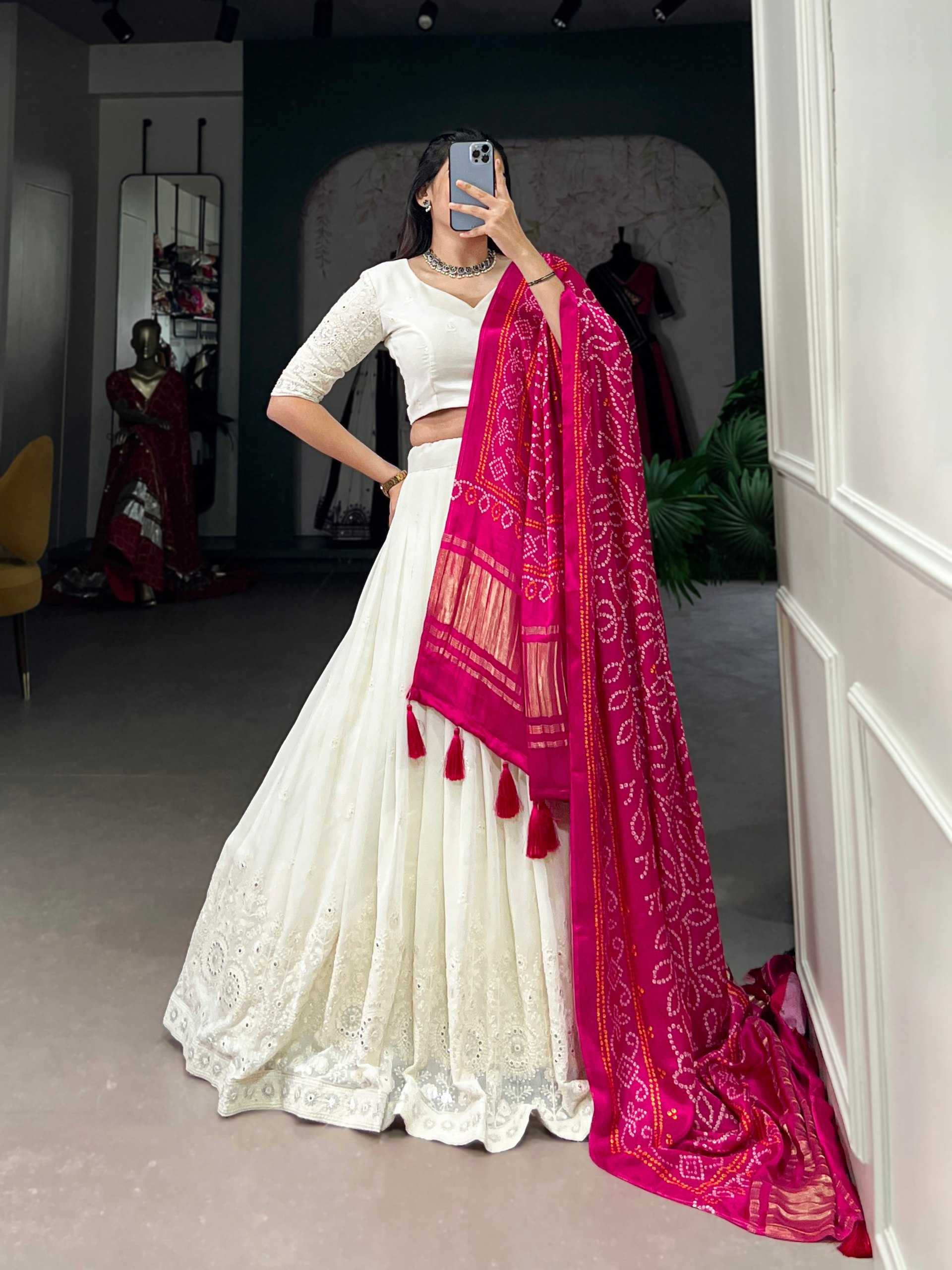 YNF GEORGETTE KESH134 1501 LEHENGAS WHOLESALE GEORGETTE WEDDING WHITE LEHENGA WITH DUPTTA WEDDING LEHENGAS MANUFACTURER