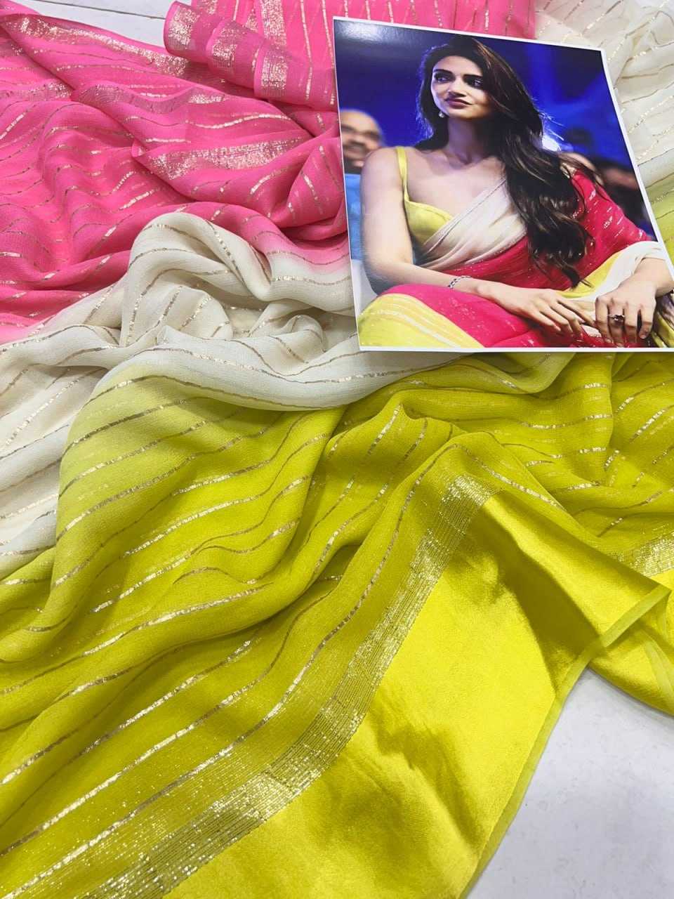 YNF GEORGETTE KESH195 KRF56 WHOLESALE GEORGETTED SREELEAELA FANCY PARTY WEAR SAREES MANUFACTURER