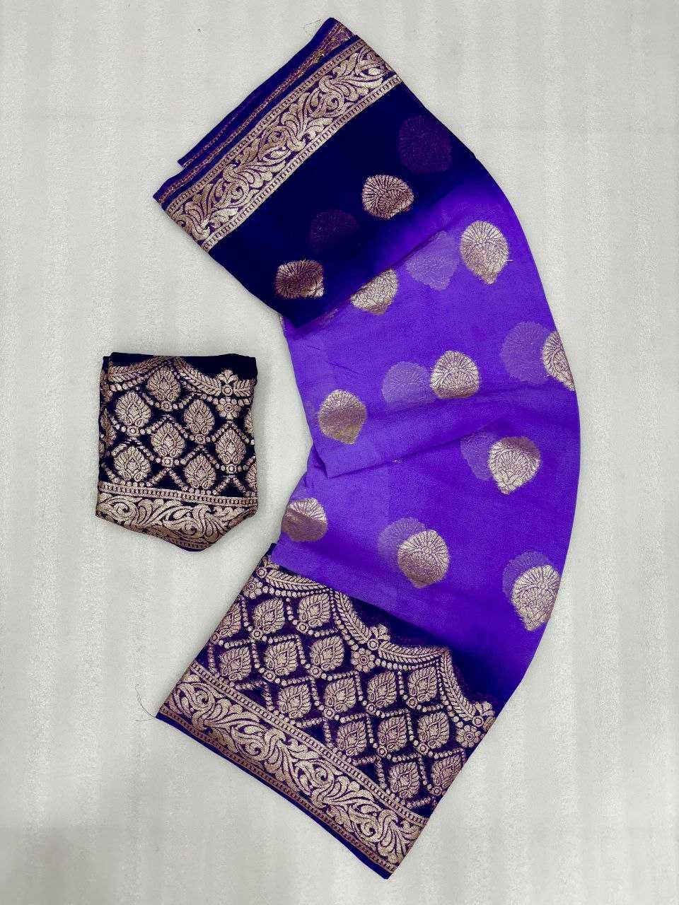 YNF GEORGETTE KESH213 RIN05 SAREES WHOLESALE GEORGETTE PURPLE VISCOSE ZARI SAREES MANUFACTURER