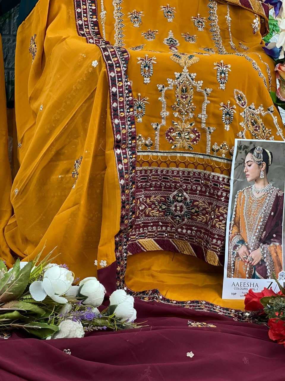 YNF GEORGETTE RAMSHA RIN145 MRD06 CLOTHING BRANDS WHOLESALE SUIT MANUFACTURER