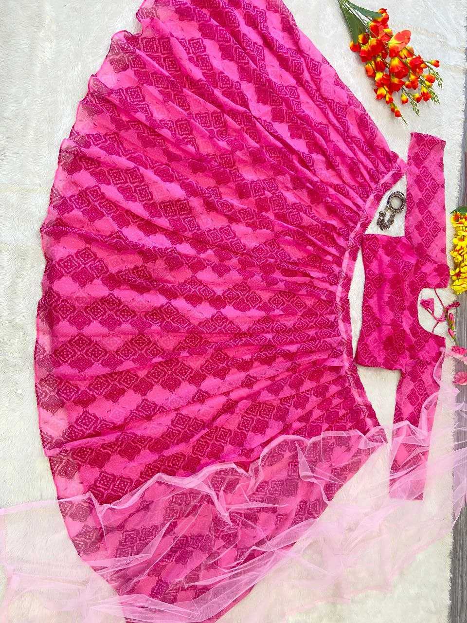 YNF GEORGETTE RIN121 1005 LEHENGAS WHOLESALE WEDDING PRINTED GEORGETTE PINK LEHENGAS MANUFACTURER