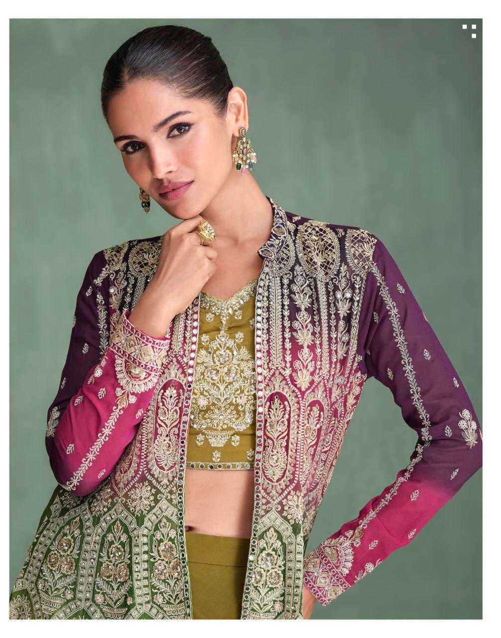 YNF GEORGETTE SAYURI KESH235 ZARI CLOTHING BRANDS WHOLESALE SUITS MANUFACTURER