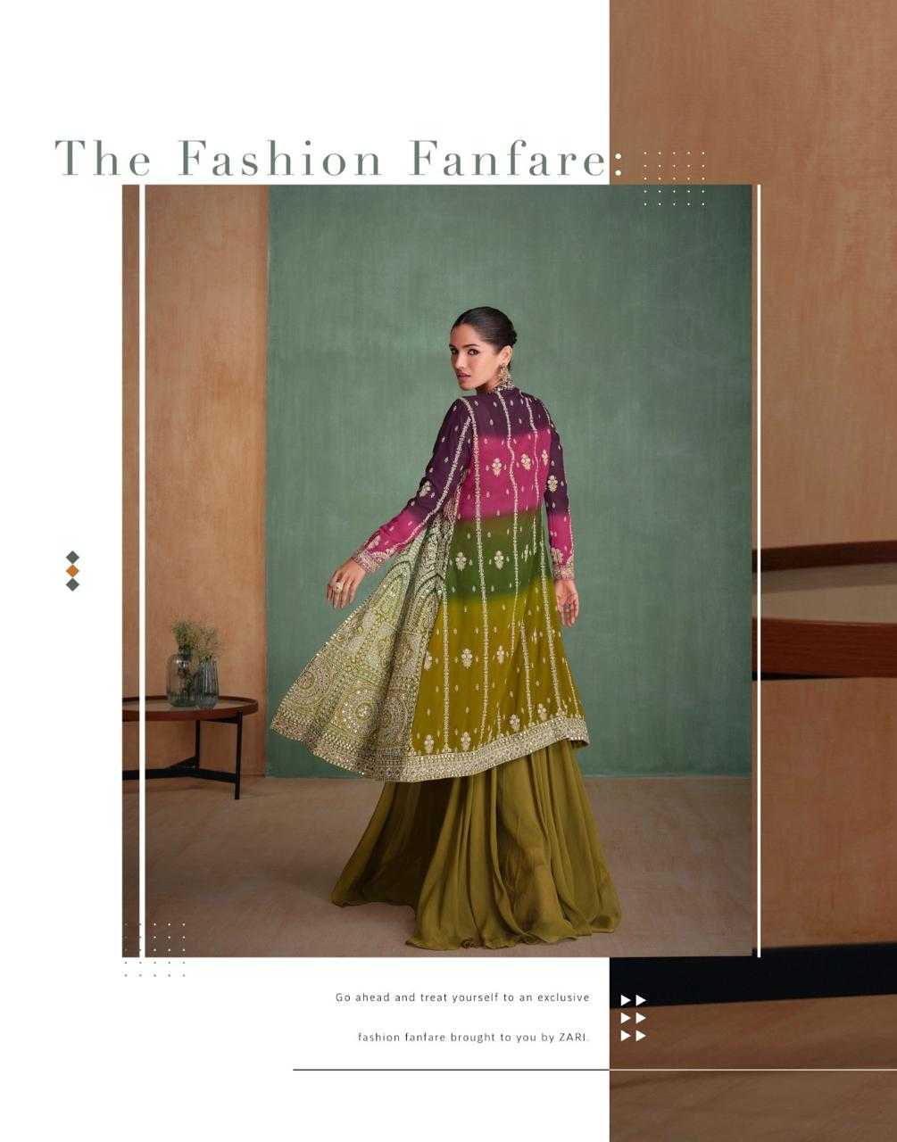 YNF GEORGETTE SAYURI KESH235 ZARI CLOTHING BRANDS WHOLESALE SUITS MANUFACTURER