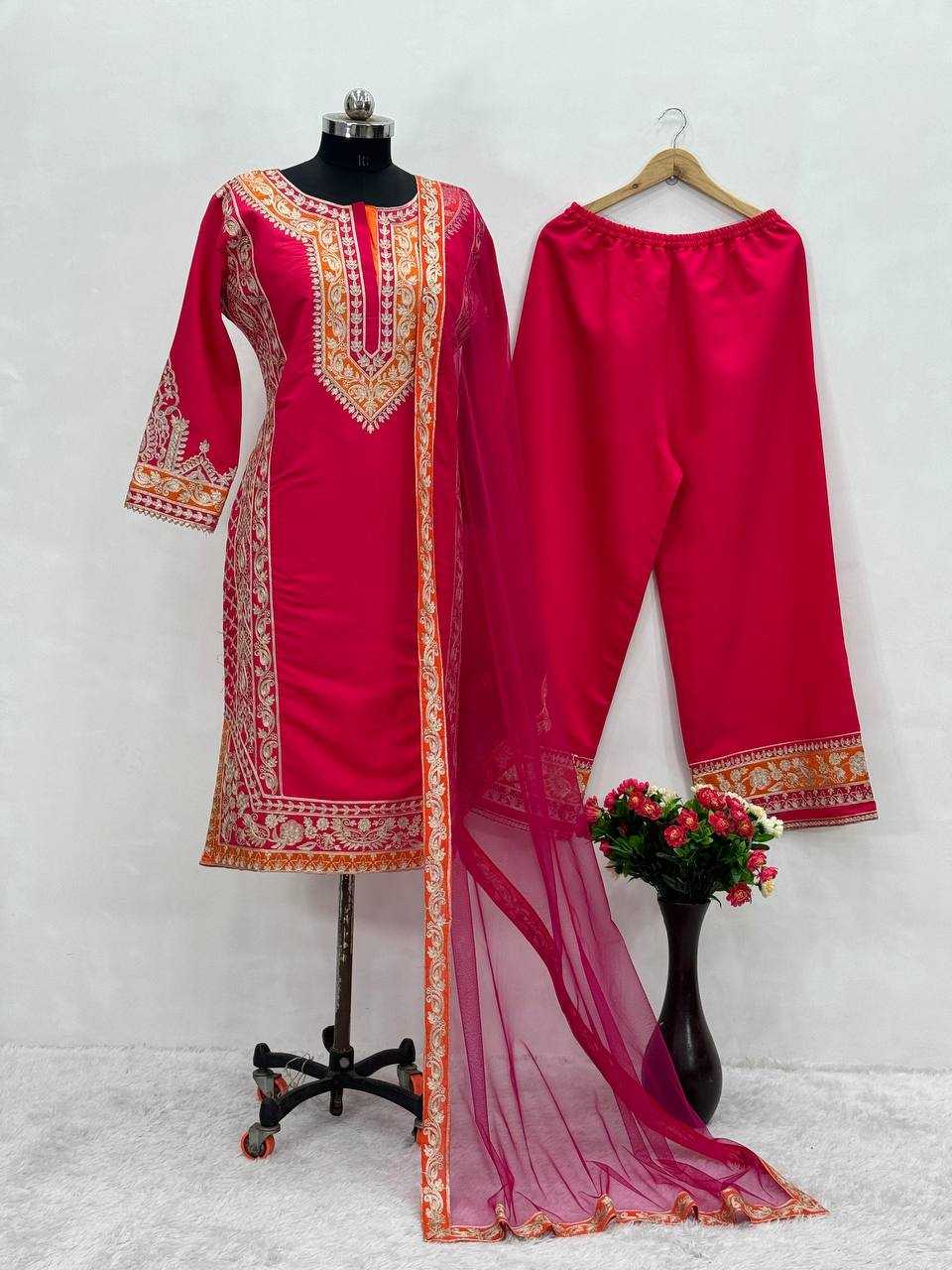 YNF HEAVY ROMAN SILK KESH139 1659 SUITS & DRESSES WHOLESALE LADIES SILK WEDDING PINK SALWAR SUITS MANUFACTURE