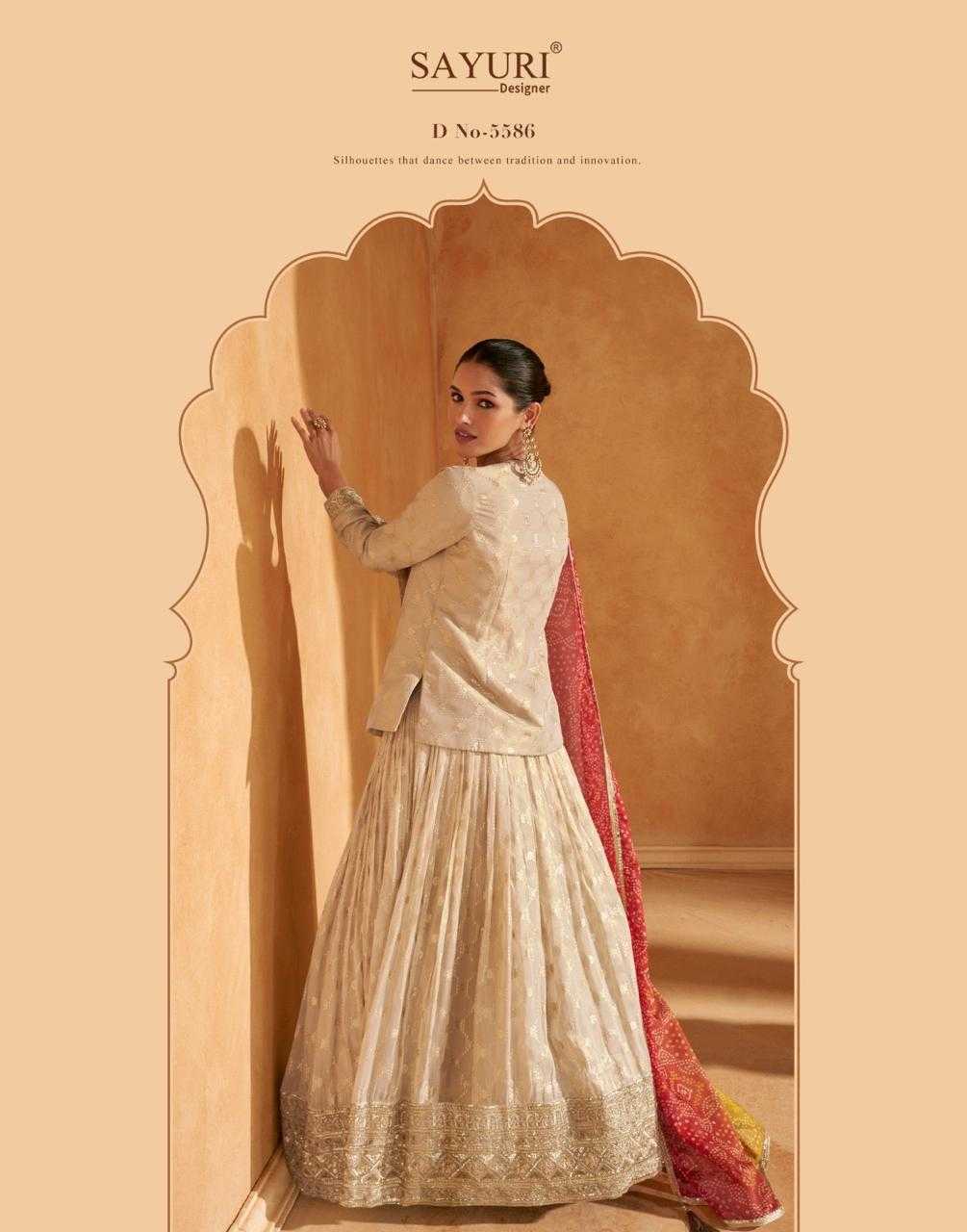 YNF JACQUARD SILK SAYURI KESH233 TORAN CLOTHING BRANDS WHOLESALE LEHENGAS MANUFACTURER