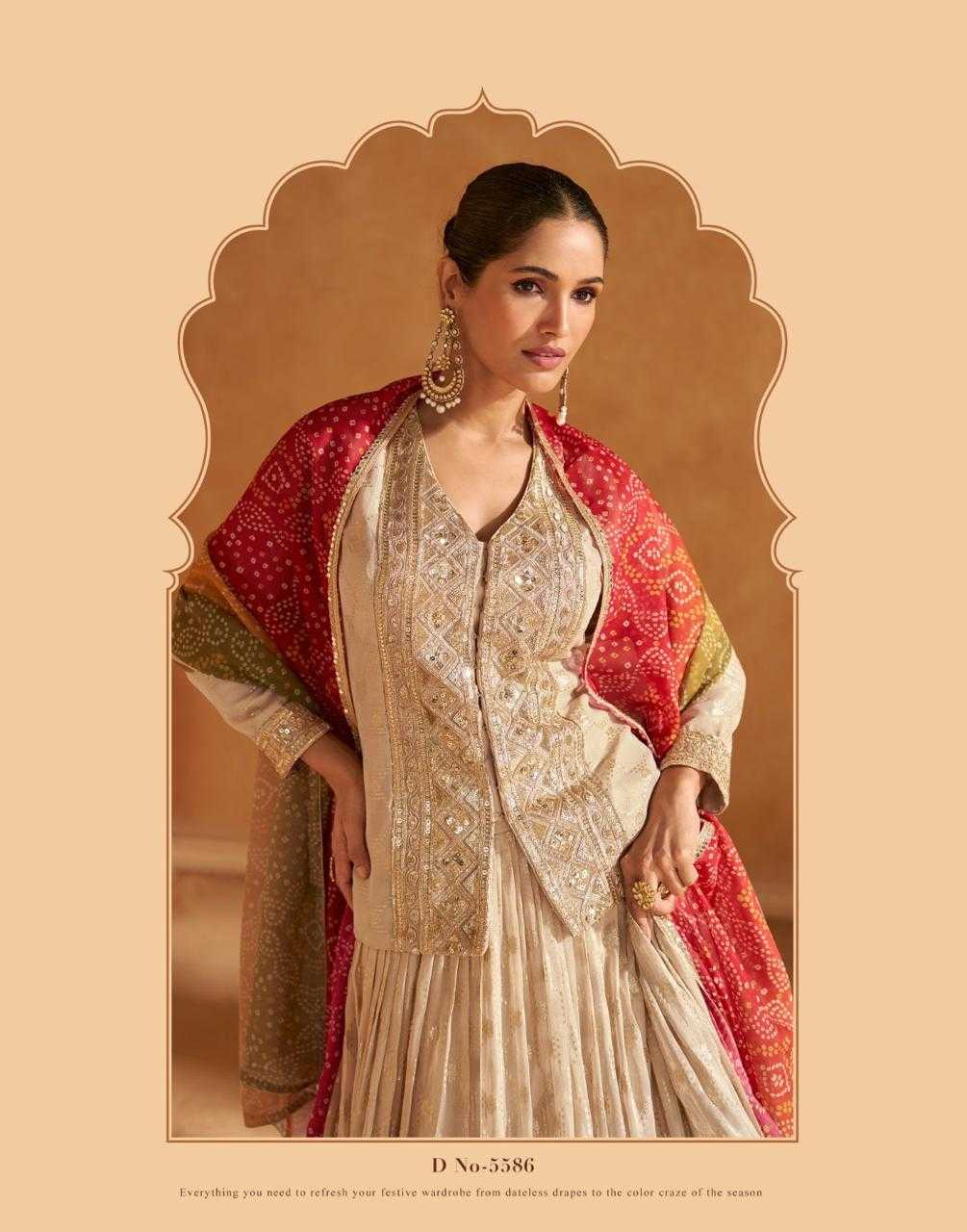 YNF JACQUARD SILK SAYURI KESH233 TORAN CLOTHING BRANDS WHOLESALE LEHENGAS MANUFACTURER