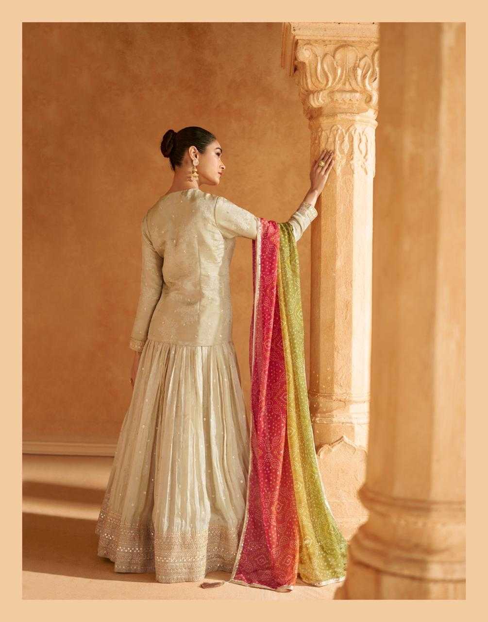YNF JACQUARD SILK SAYURI KESH233 TORAN CLOTHING BRANDS WHOLESALE LEHENGAS MANUFACTURER