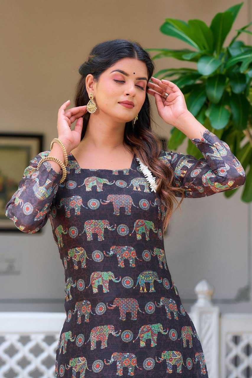 YNF KOTA CHEX KESH243 1032 KURTIS WHOLESALE LONG PRINTED BLACK KURTIS MANUFACTURER