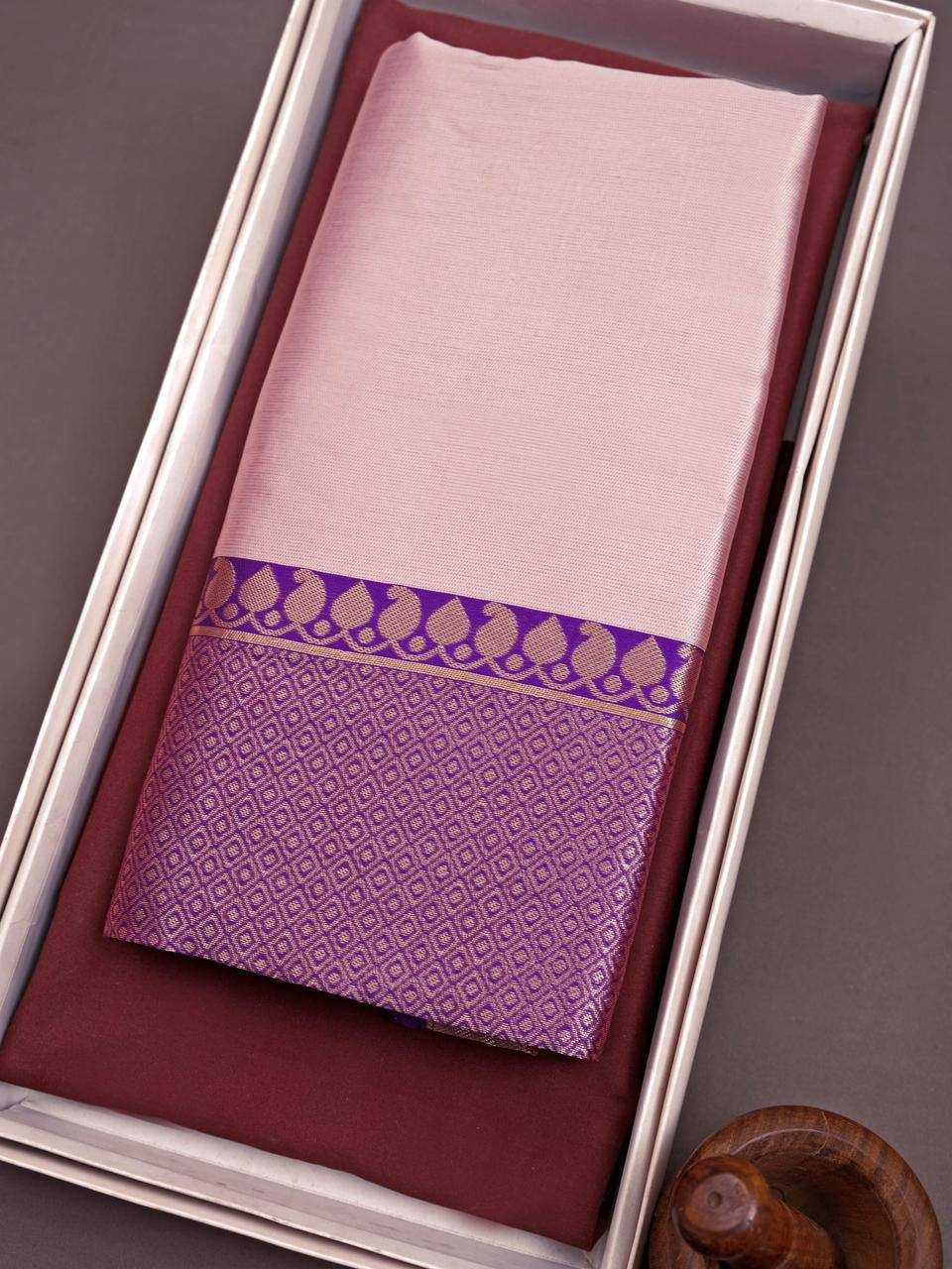 YNF LICHI SILK RIN179 775 SILK SAREES WHOLESALE BANARASI SILK ZARI BORDER SILK PURPLE SILK SAREES MANUFACTURER