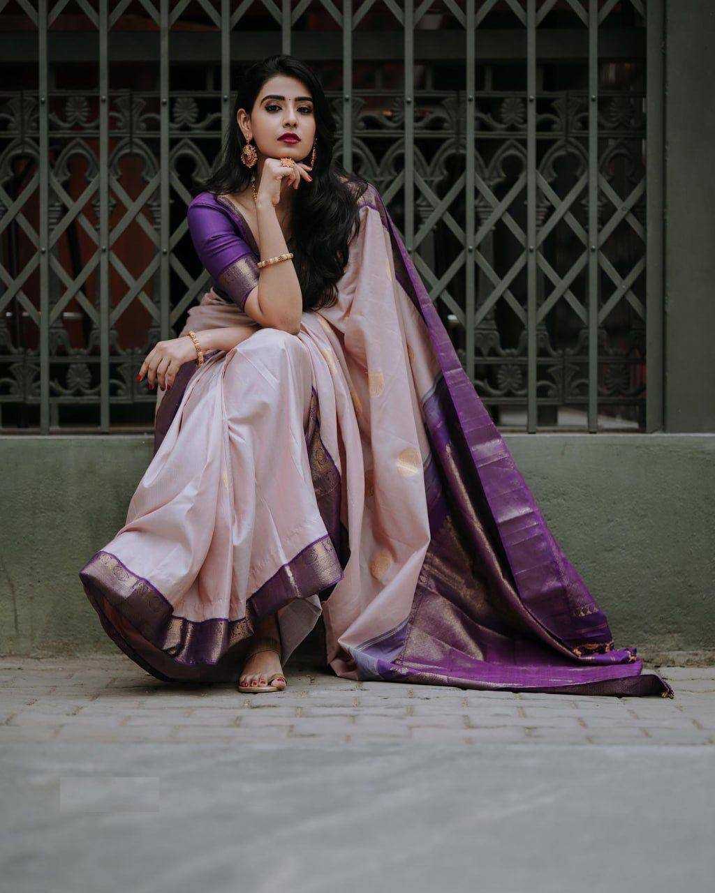 YNF LICHI SILK RIN179 775 SILK SAREES WHOLESALE BANARASI SILK ZARI BORDER SILK PURPLE SILK SAREES MANUFACTURER