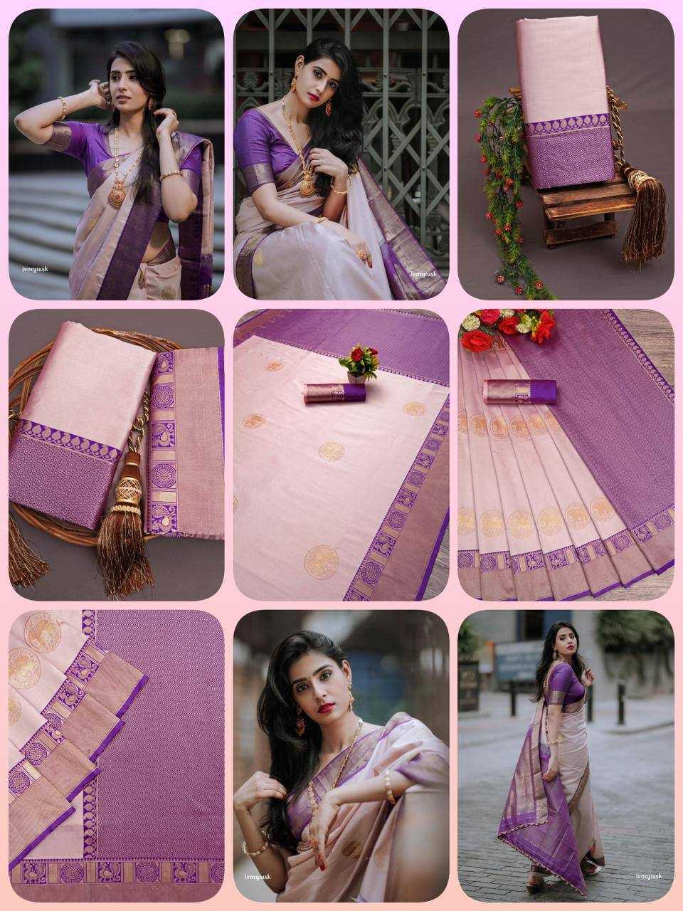 YNF LICHI SILK RIN179 775 SILK SAREES WHOLESALE BANARASI SILK ZARI BORDER SILK PURPLE SILK SAREES MANUFACTURER