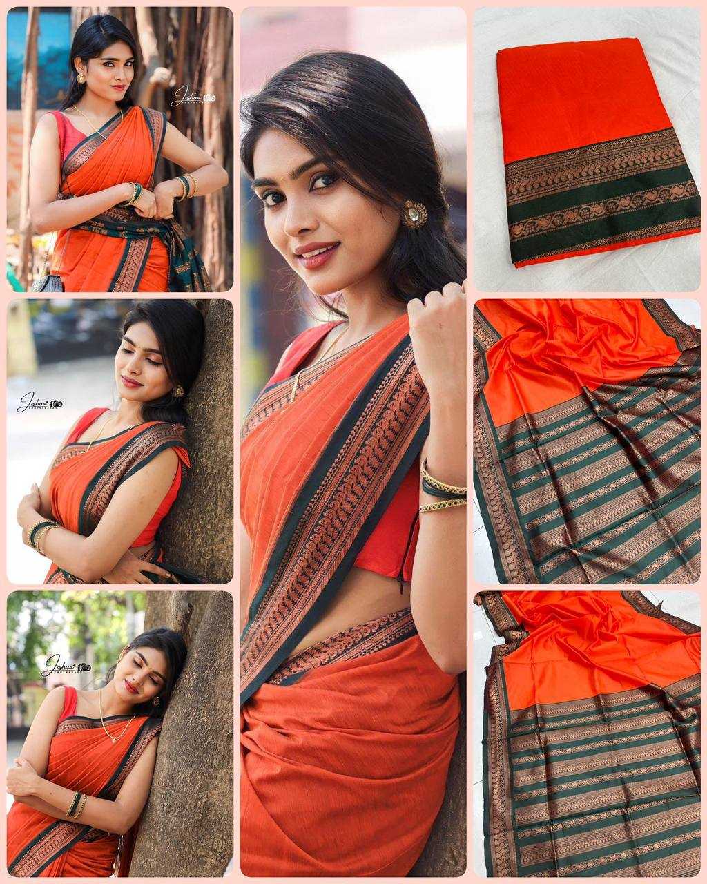 YNF LICHI SILK RIN184 ORANGE PENTHER SILK SAREES WHOLESALE PARTY WEAR SOFT TRADITIONAL ORANGE SILK SAREES MANUFACTURER