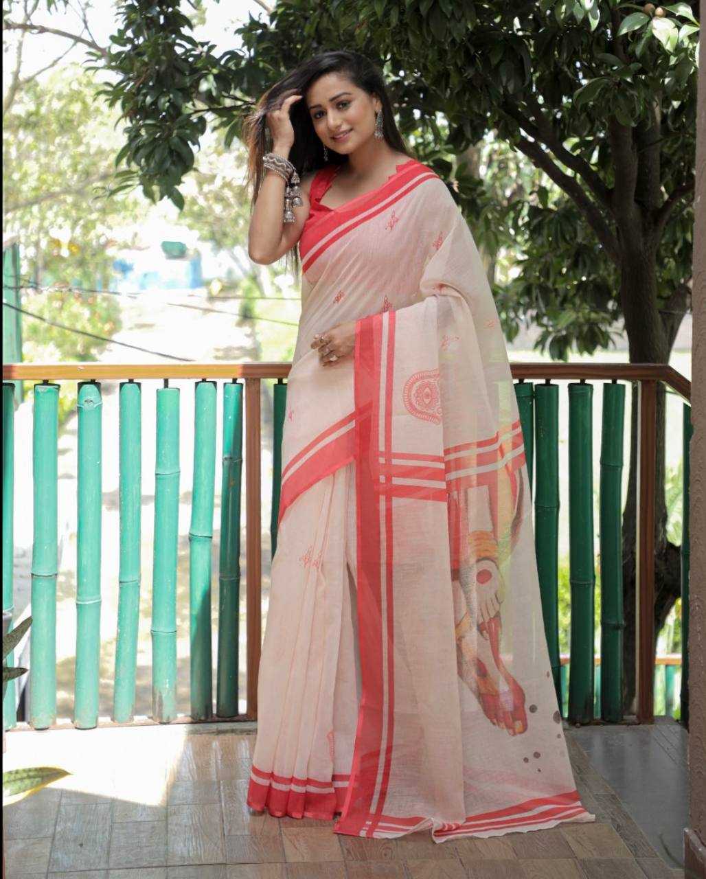 YNF LINEN KESH223 167 SAREES WHOLESALE TRADITIONAL PRINTED LINEN SAREES MANUFACTURER