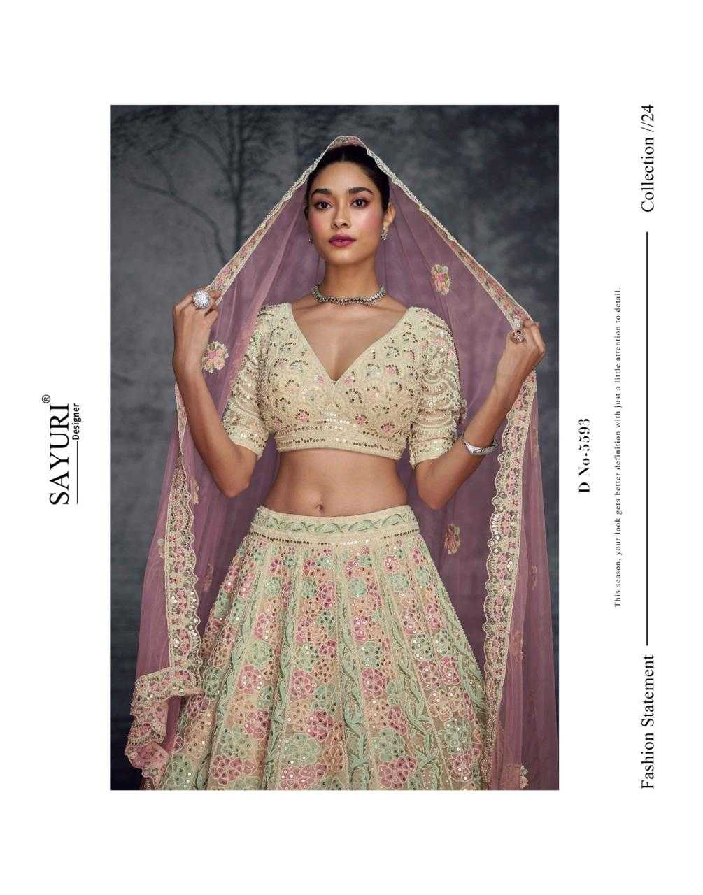 YNF NET SAYURI KESH233 PRESENT 5593 CLOTHING BRANDS WHOLESALE LEHENGA MANUFACTURER